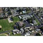 Hilmar-Irwin: An aerial view of a school in Hilmar-Irwin California