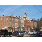 Greene: marvelous traditional town block, with a clock that chimes the hours