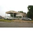Pampa: : ABANDONED GAS STATION near the historic downtown area.