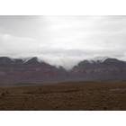 Tsaile: Morning fog creeping over the Chuska mountains in Tsaile, AZ