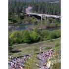 Spokane: : Bloomsday Race 2007: T.J. Meenach Bridge and Doomsday Hill (foreground)
