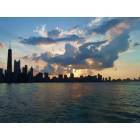 Chicago: : Picture taken on Memorial Day during boat ride in Lake Michigan facing norhtwest into downtown Chicago.