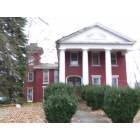 Greenville: : Greek Revival House on Front St. (ca. 1840s) from East bank of Shenango River