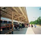 Fayetteville: Passengers board at Fayetteville's downtown Amtrak station