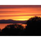 Burlington: : sunset outside my window of my apartment overlooking lake champlain