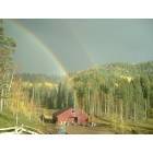 Durango: Double rainbow over barn near Lemon Lake