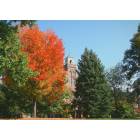 Lynchburg: Autumn at Randolph College showing Main Hall Tower