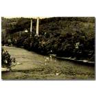 Ronceverte: : LOOKING DOWNRIVER TOWARD THE VEPCO POWER PLANT STACKS FROM THE US-219 GREENBRIER RIVER BRIDGE - CIRCA 1953