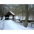 Canterbury: Picture of Baldwin Brook Dairy Farm's covered bridge, January 2007, With my Cell phone