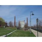 Lowell: : park along Merrimack river and mills