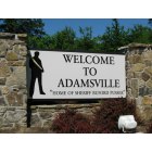 Adamsville: The welcome sign.