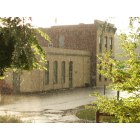 La Conner: : Town Hall during Spring rain storm