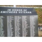 Smithers: City of Smithers - Military Veterans Memorial located on Main Street in Smithers - has the names of ALL the people from Smithers who have served in the Military