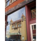 Maysville: : Reflection of the Russell Theater in Maysville, Currently Undergoing Restoration