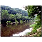 Ronceverte: : THE GREAT GREENBRIER RIVER WITH A YOUNG LADY FISHING THE RIFFLES BELOW THE WHITCOMB BRIDGE, EAST OF RONCEVERTE, WEST VIRGINIA