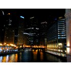Chicago: : off the bridge on Michigan Ave. // night time