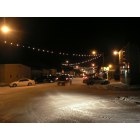 Circle: Christmas lights on Main Street