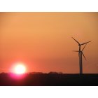 Rock Port: windmills at sunset