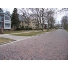 Wilmette: The bricks of Michigan Avenue, with Gillson Park to the right (not visible).