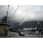 North Bend: : Cloud covered mountain peak in North Bend, WA