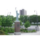 Fargo: : A smaller version of the Statue of Liberty, on the Veterans Memorial Bridge in Fargo, ND