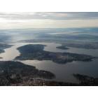 mercer island from an airplane