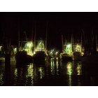 Oriental: Fishing Boats in the harbor on a particulary busy night