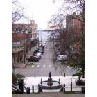 Port Townsend: : View of downtown Port Townsend, and the backside of the Haller Fountain, from the middle of the Terrace Steps.
