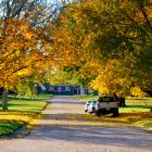 Moville: Autumn colors on Jackson Street, Moville, Iowa.