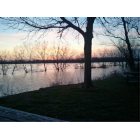 Clarksville: sunset at the Falls_of_the_ohio_Indiana_State_Park