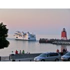 Charlevoix: : Beaver Island Ferry in the channel at sunset