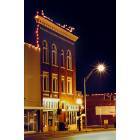 Ardmore: Masonic temple building decorated for Christmas.
