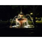 Cadillac: Memorial Fountain in the Cadillac City Park after dark