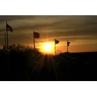 Damascus: American Legion Hall: Flags at Sunset