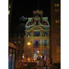 Philadelphia: : City Hall illuminated for the holidays in 2005 with Liberty One in the background