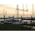 Charleston: : Cooper River at sunset with boats