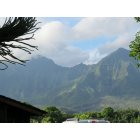 Princeville: view of mountains from Princeville neighborhood