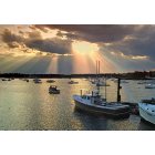 Boothbay Harbor: Crepuscular rays over Boothbay Harbor