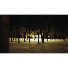 Fargo: : The night is cold and Island Park is empty, dark and peaceful. Footprints mark the only travelers who have visited this place since the last snow fall. In the center of the park, there is a gazebo - fully lit; it beautifully illuminates the circle of trees around it and casts long, haunting shadows.