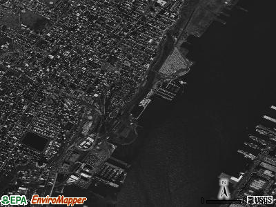 Weehawken township, New Jersey satellite photo by USGS