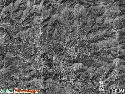 Cowee township, North Carolina satellite photo by USGS