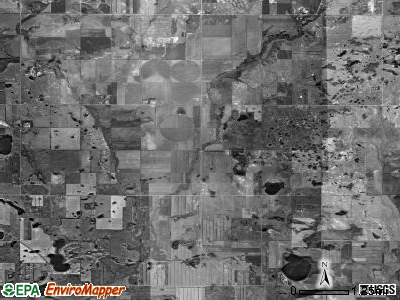 Shell Valley township, North Dakota satellite photo by USGS