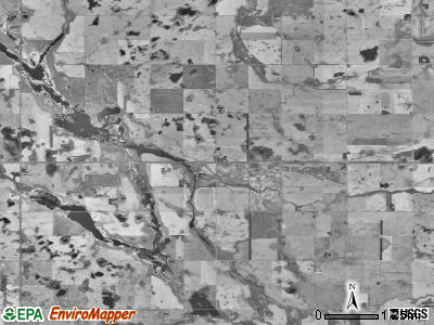 Waterloo township, North Dakota satellite photo by USGS