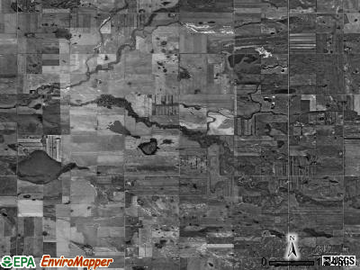 South Valley township, North Dakota satellite photo by USGS