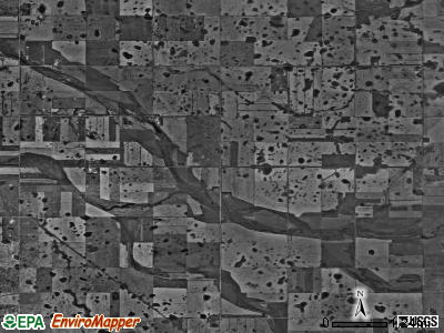 Prescott township, North Dakota satellite photo by USGS