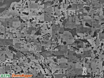 Minnewaukan township, North Dakota satellite photo by USGS