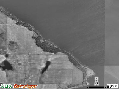 Warwick township, North Dakota satellite photo by USGS