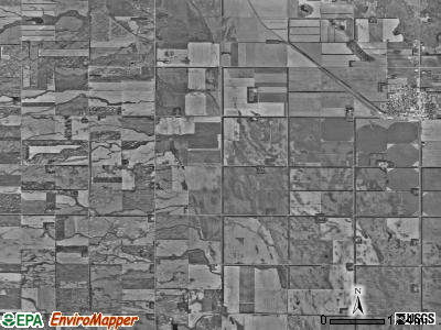 Larimore township, North Dakota satellite photo by USGS