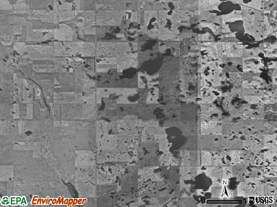 Durham township, North Dakota satellite photo by USGS