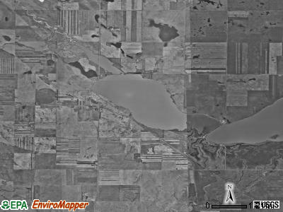 Long Lake township, North Dakota satellite photo by USGS